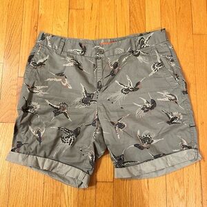 Joe Fresh - Army Green Bird Bermuda Shorts with Rolled Cuffs - US 6